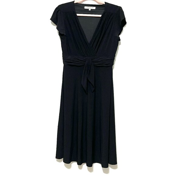 Evan Picone Womens Black Party Midi Dress Size 10 Whimsigoth Romantic Date Night - Picture 1 of 6